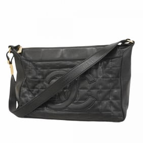 Chanel Chocobar Shoulder Bag, Lambskin, Black, Women's