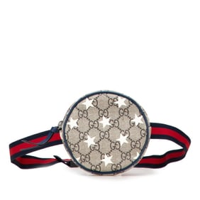 Gucci Children's GG Supreme Star Waist Bag 502330 Beige Navy Leather Women's GUCCI