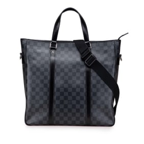Louis Vuitton Damier Graphite Tadao Handbag/Shoulder Bag 2WAY N51192 Black Leather Men's LOUIS