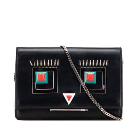 Fendi Monster Hypnotize Chain Wallet Bag/Shoulder Bag 8M0346 Black Leather Women's FENDI