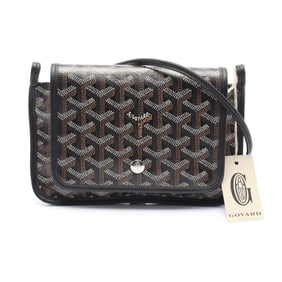 Goyard Plumet Pouch Wallet Shoulder Bag in Coated Canvas and Leather, Black