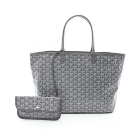 Goyard Saint Louis PM Tote Bag, Coated Canvas and Leather, Women's, Gray, Multicolor