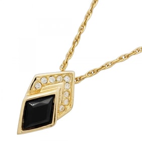 Christian Dior Diamond Necklace with GP Plated Rhinestones in Gold and Black for Women