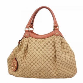 Gucci Diamante Handbag 211944 Canvas Beige Pink Champagne Women's