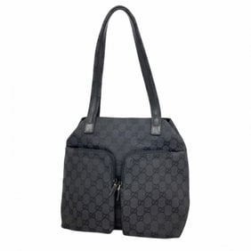 Gucci Shoulder Bag GG Canvas 002 1076 Black Women's