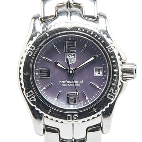 TAG Heuer Link Watch WT141B Quartz Purple Dial Stainless Steel Women's HEUER