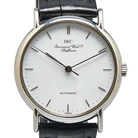 IWC Schaffhausen Portofino Watch IW351403 Automatic with White Dial, Stainless Steel and Leather