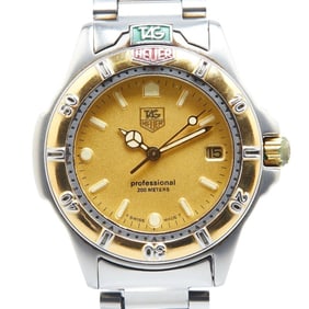 TAG Heuer 4000 Series Watch 995.413A Quartz Gold Dial Stainless Steel Plated Boys' HEUER