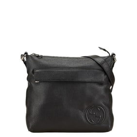Gucci Interlocking G Crossbody Shoulder Bag 322059 Black Leather Women's GUCCI