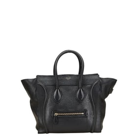 Celine Luggage Mini Shopper Handbag in Black Leather for Women