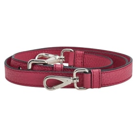 Prada Shoulder Strap with Name Tag, Clochet, Key, and Padlock Set, Pink Leather, Women's