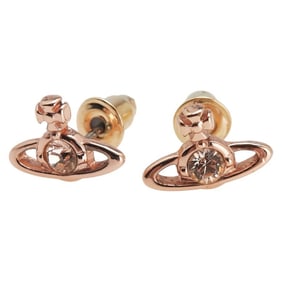 Vivienne Westwood Orb Rhinestone Earrings, Pink Gold Plated, Women's