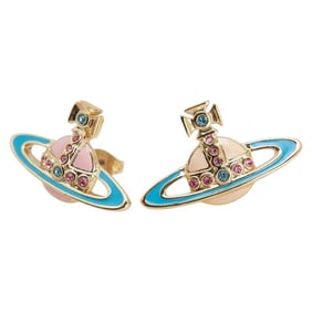 Vivienne Westwood Orb Rhinestone Earrings in Gold and Multicolor Plated for Women