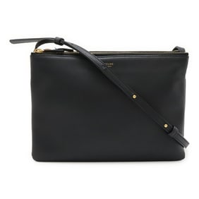 CELINE Trio Large Shoulder Bag/Pouch in Black Leather (171453)