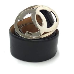 CHANEL Coco Mark Belt - Black Leather for Men and Women