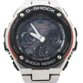 CASIO GSHOCK G-Steel W100D 1JF Men's Analog-Digital Radio-Controlled Solar Watch, Silver, Stainless