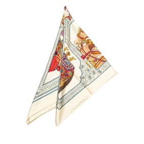 Hermes Hermès Carré 90 "LA DANSE DU CHEVAL MARWARI" Marwari Horse Dance Scarf, White and