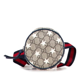 Gucci Children's GG Supreme Star Print Waist Bag/Pochette 502330 in Beige and Navy Leather for Women