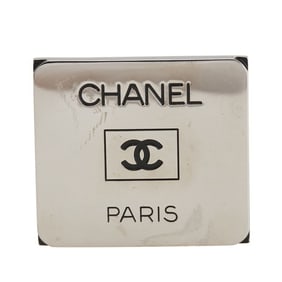 Vintage Chanel Coco Mark Logo Square Brooch in Silver Metal for Women