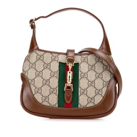 Gucci GG Supreme Jackie 1961 Shoulder Bag 637092 Beige Brown Leather Women's GUCCI