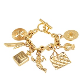 CHANEL Icon Charm Bracelet, Gold Plated, Women's