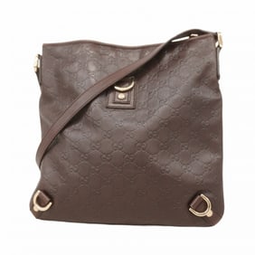 Gucci Shoulder Bag Guccissima 131326 Leather Brown Champagne Women's