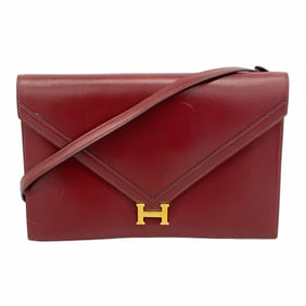 Hermes Hermès Liddy Shoulder Bag in Box Calf Rouge Ash with G Stamp for Women, P1388648
