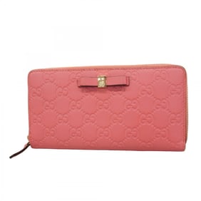 Gucci long wallet Guccissima 388680 leather pink champagne women's