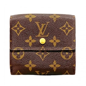 Louis Vuitton Monogram Porte-Monnaie Carte-Credit Tri-fold Wallet M61652 Brown Women's