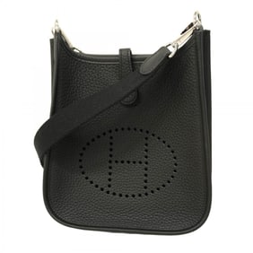Hermes Hermès Evelyn TPM Taurillon Clemence Shoulder Bag, Black, K Stamp, Women's