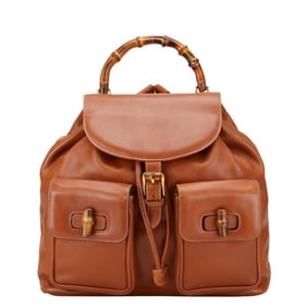 Gucci Bamboo Backpack 003 2058 0016 Brown Leather Women's GUCCI