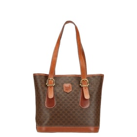 Celine Macadam Tote Bag, Brown PVC Leather, Women's, CELINE