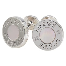 LOEWE Logo Anagram Shell Earrings in Silver Metal for Men