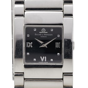 Baume & Mercier Catwalk Watch MV045219, Quartz, Black Dial, Stainless Steel, Women's