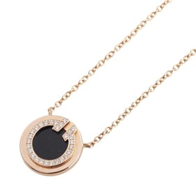 Tiffany T Two Circle Necklace in Gold and Black 18K PG Pink with Onyx. Women's. TIFFANY & Co.