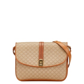 Celine Macadam Shoulder Bag in Beige and Brown PVC Leather for Women.