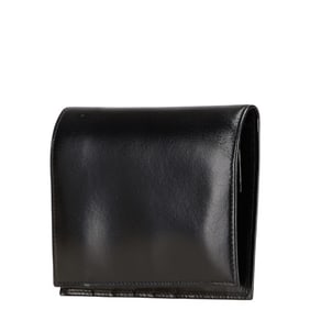 Prada Triangle Logo Plate Bifold Wallet M661 Black Leather Women's PRADA