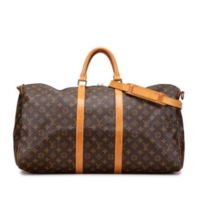 Louis Vuitton Monogram Keepall Bandouliere 55 Boston/Shoulder Bag, 2-Way, M41414, Brown PVC Leather,