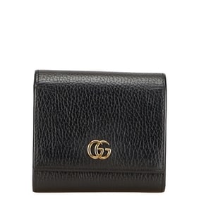 Gucci GG Marmont Tri-fold Wallet in Black Leather for Women