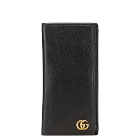 Gucci GG Marmont Long Wallet 428740 Black Leather Women's GUCCI