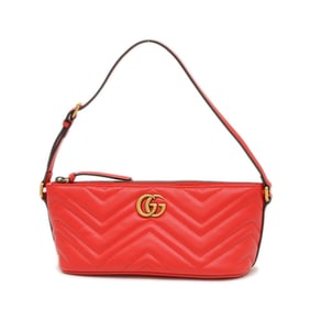 Gucci GG Marmont One-Shoulder Shoulder Bag in Red Leather 739166