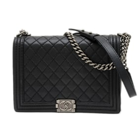 CHANEL Boy Chanel Chain Shoulder Bag in Black Lambskin A92193