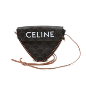 Celine Triomphe Triangle Shoulder Bag Tan Black 195902