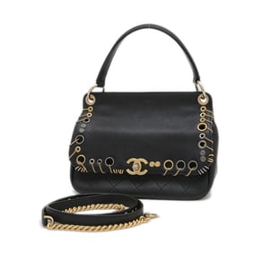 Chanel Piercing Hand Shoulder Bag in Black Caviar Skin