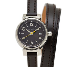 Louis Vuitton Tambour Triple Coiled Women's Black Dial Stainless Steel Quartz Watch Q1211