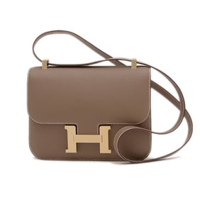 Hermes Hermès Constance 24 Shoulder Bag, Miroir, Epsom Etoupe, Matte Gold Hardware, K Stamp
