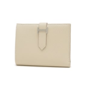 Hermes Hermès Bearn Compact Wallet, Epson Crepe, Silver Hardware, Double Stamp