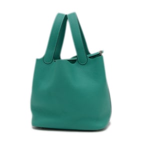 Hermes Hermès Picotin Lock MM 22 Handbag in Taurillon Vert Verone with Silver Hardware and D Stamp