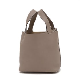 Hermes Hermès Picotin Lock PM 18 Handbag, Taurillon Maurice Leather, Gris Asphalt, Silver Hardware,