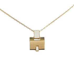 Hermes Eileen Necklace Gold White Plated Women's HERMES